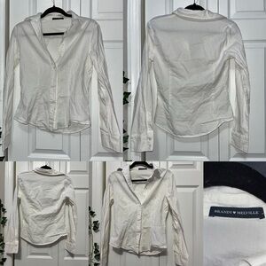 Brandy Melville White Button-Up Shirt